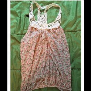 Floral/lace tank top
